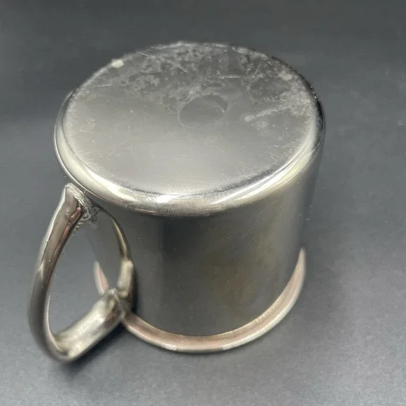 Vintage 1940c Silverplate Baby Cup- Unmarked - EUC- Toddlers Cup Baby Gift 6oz - Picture 8 of 15